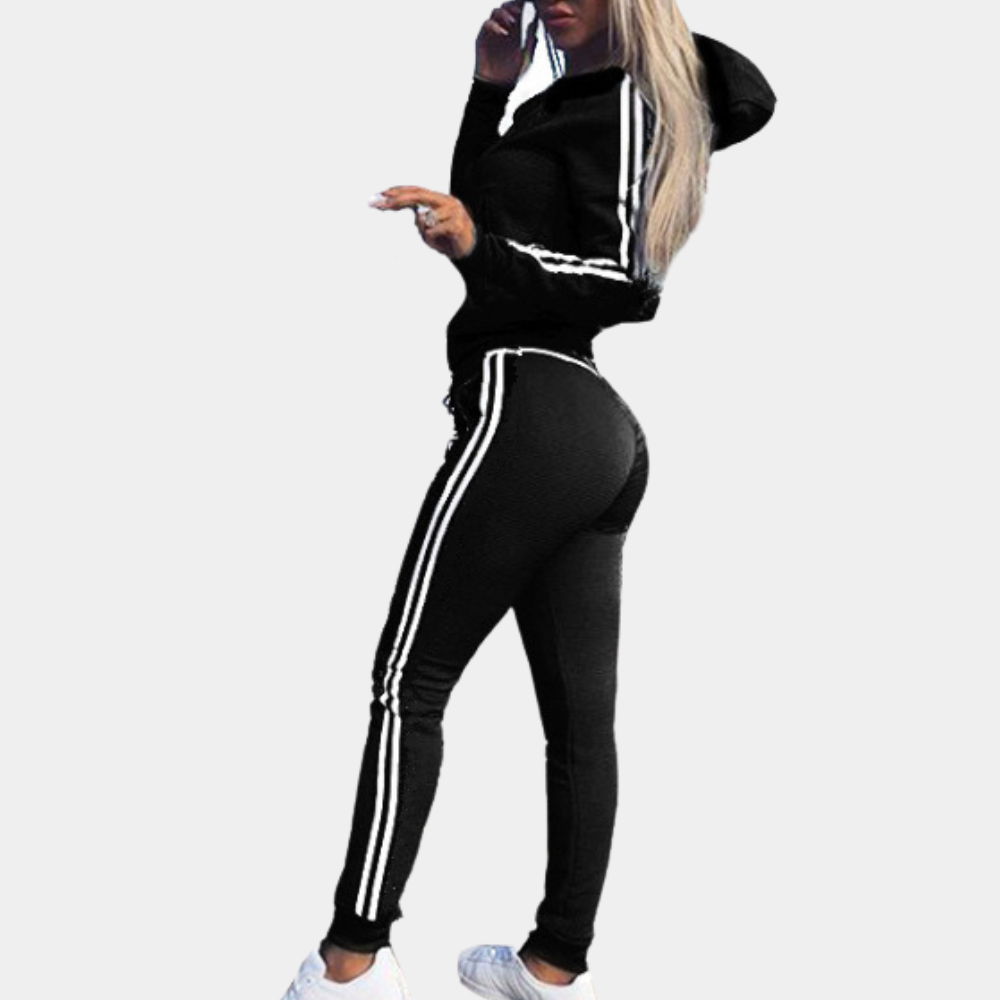 Modny 2-częściowy dres dla kobiet - Sienna-Czarny-XS-Trend Polska
