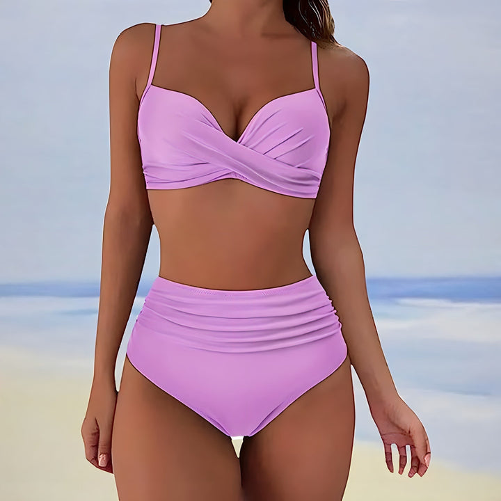 Modny bikini z wysokim stanem o wygodnym kroju – Eula-Zielony-S-Trend Polska