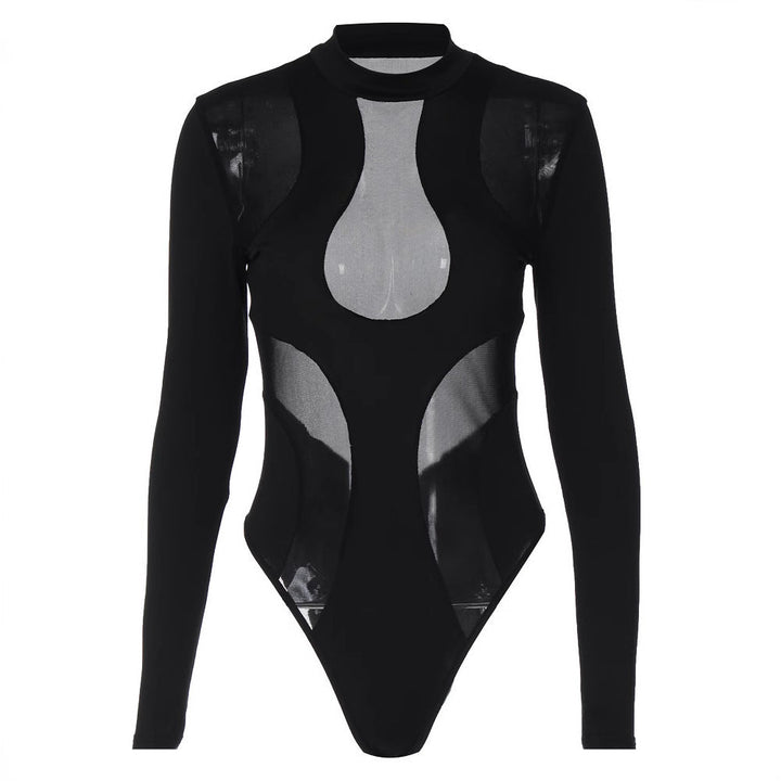 Modny damski body z wycięciami i wstawkami z siateczki – Nayeli-S-Trend Polska