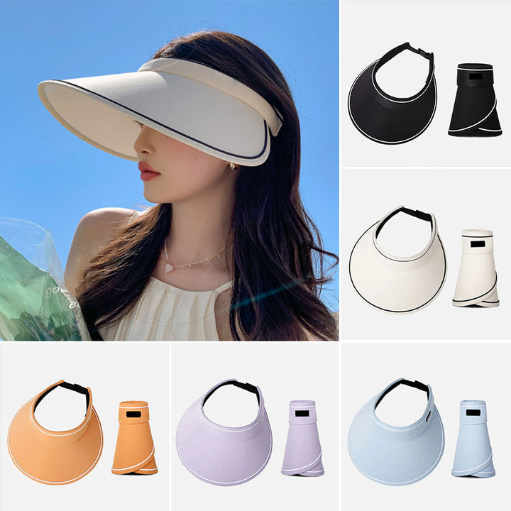 Modny kapelusz przeciwsłoneczny z dodatkową ochroną – FoldSun Pro-Czarny-Trend Polska