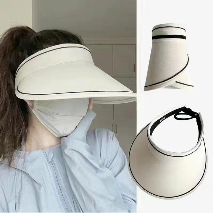 Modny kapelusz przeciwsłoneczny z dodatkową ochroną – FoldSun Pro-Czarny-Trend Polska