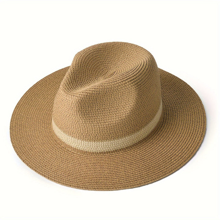 Modny kapelusz przeciwsłoneczny z szerokim rondem dla kobiet i mężczyzn – SunShield Panama-Khaki-M/L-Trend Polska