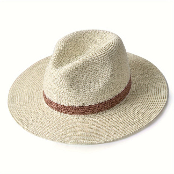 Modny kapelusz przeciwsłoneczny z szerokim rondem dla kobiet i mężczyzn – SunShield Panama-Khaki-M/L-Trend Polska