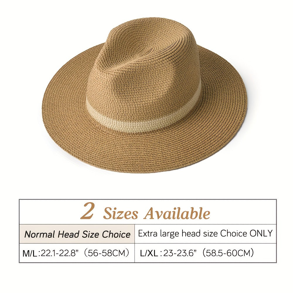 Modny kapelusz przeciwsłoneczny z szerokim rondem dla kobiet i mężczyzn – SunShield Panama-Khaki-M/L-Trend Polska