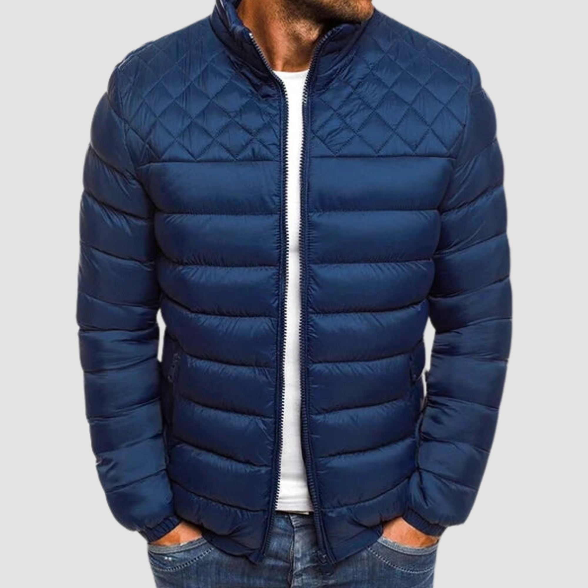 Modny kurtka męska - VanguardWear-S-Ciemnoniebieski-Trend Polska