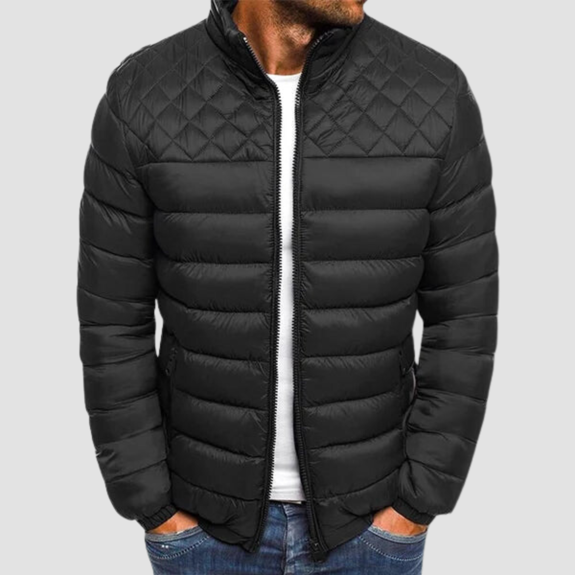 Modny kurtka męska - VanguardWear-S-Czarny-Trend Polska