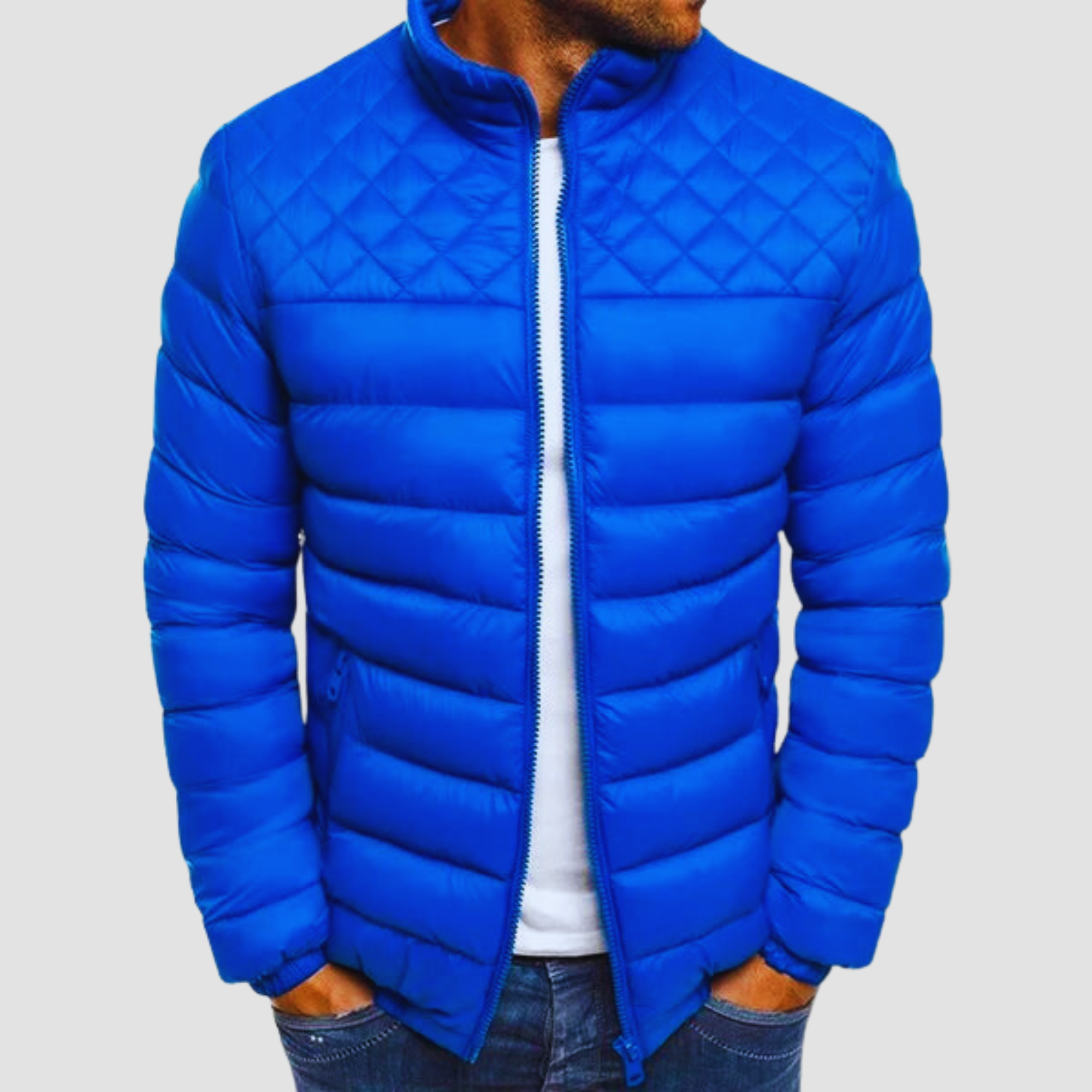 Modny kurtka męska - VanguardWear-S-Niebieski-Trend Polska
