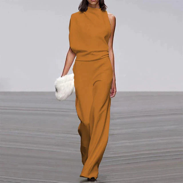 Modny Letni Jumpsuit - Claire-Żółty Pomarańczowy-S-Trend Polska