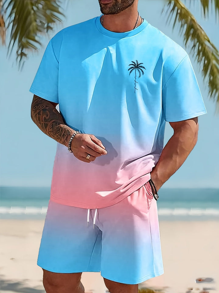 Modny męski zestaw letni z T-shirtem i szortami - CoolFlex-S-Trend Polska