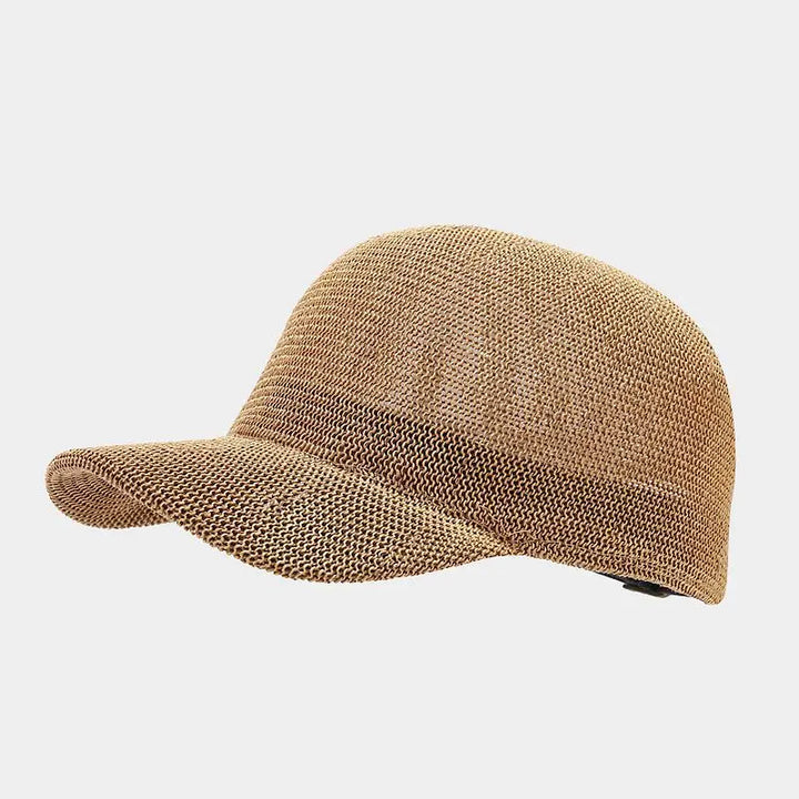 Modny pleciony kapelusz słoneczny z szerokim rondem - SunWeave Style-Brązowy-Trend Polska
