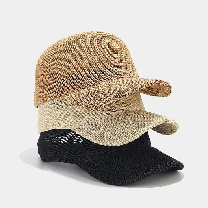 Modny pleciony kapelusz słoneczny z szerokim rondem - SunWeave Style-Beżowy-Trend Polska
