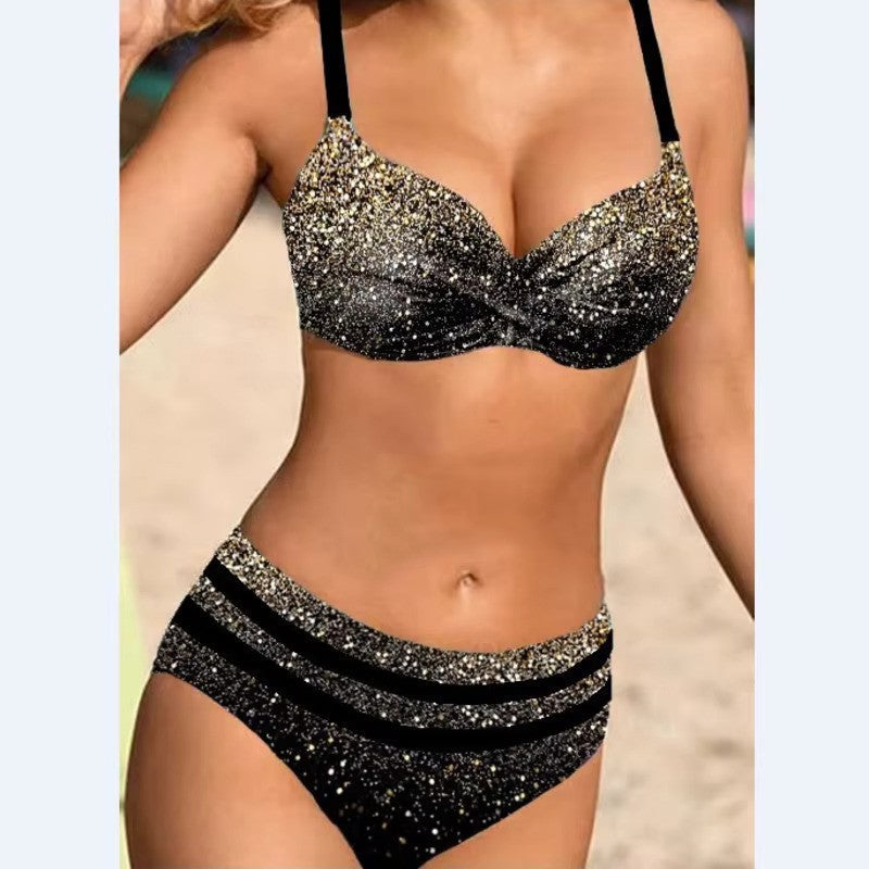 Modny zestaw bikini z wysokim stanem – Selina-Czarny-XS-Trend Polska