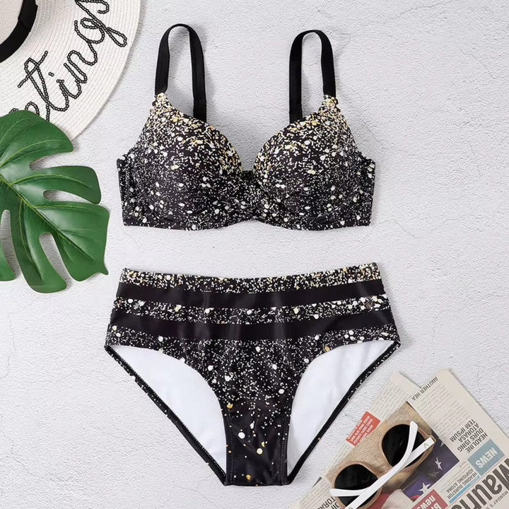 Modny zestaw bikini z wysokim stanem – Selina-Czarny-XS-Trend Polska