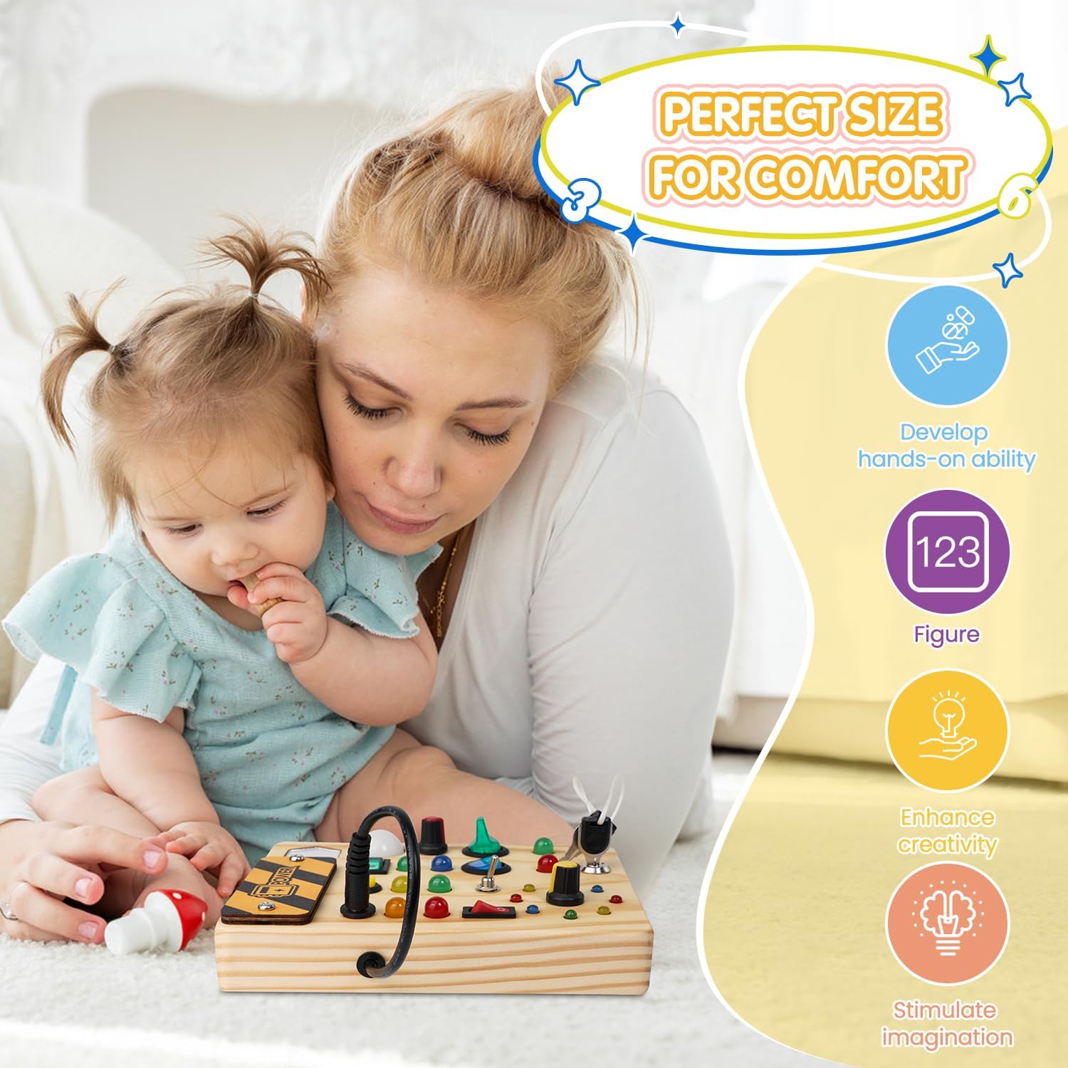 Montessori Dla Malucha Tablica Z Kołkami z 27 Diody LED - BrightMinds-Trend Polska