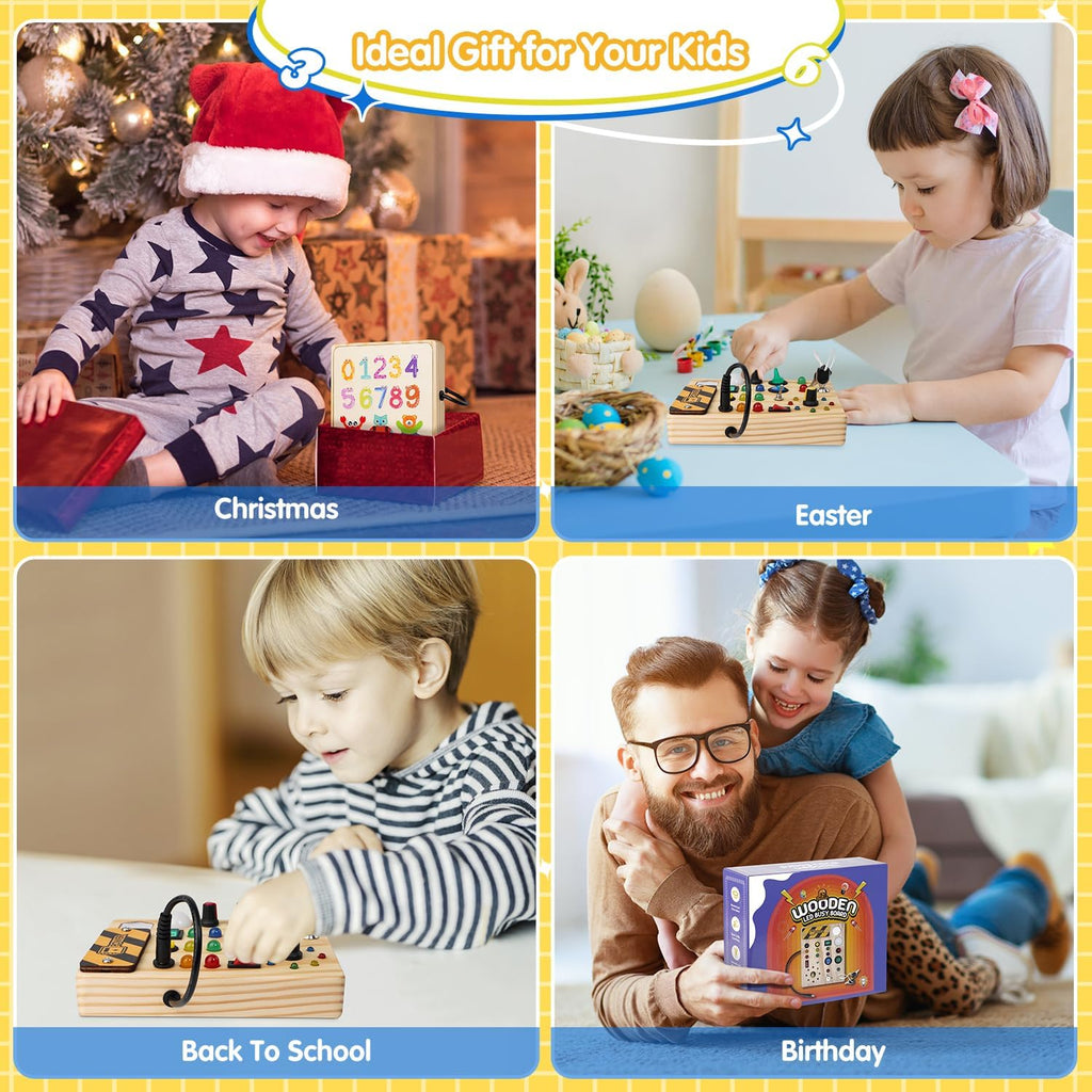 Montessori Dla Malucha Tablica Z Kołkami z 27 Diody LED - BrightMinds-Trend Polska