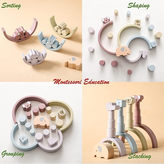 Montessori Drewniany Zestaw Zabawek – Buildoro-Trend Polska