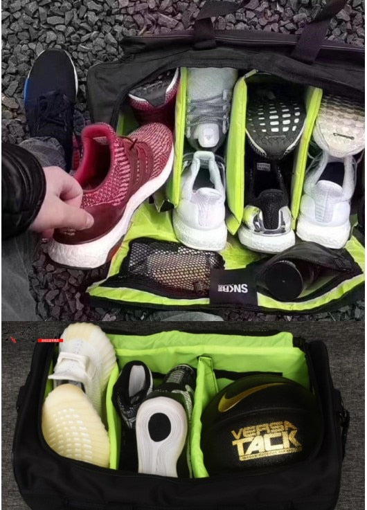 Wodoodporny plecak podróżny na sneakersy i sprzęt z wieloma komorami