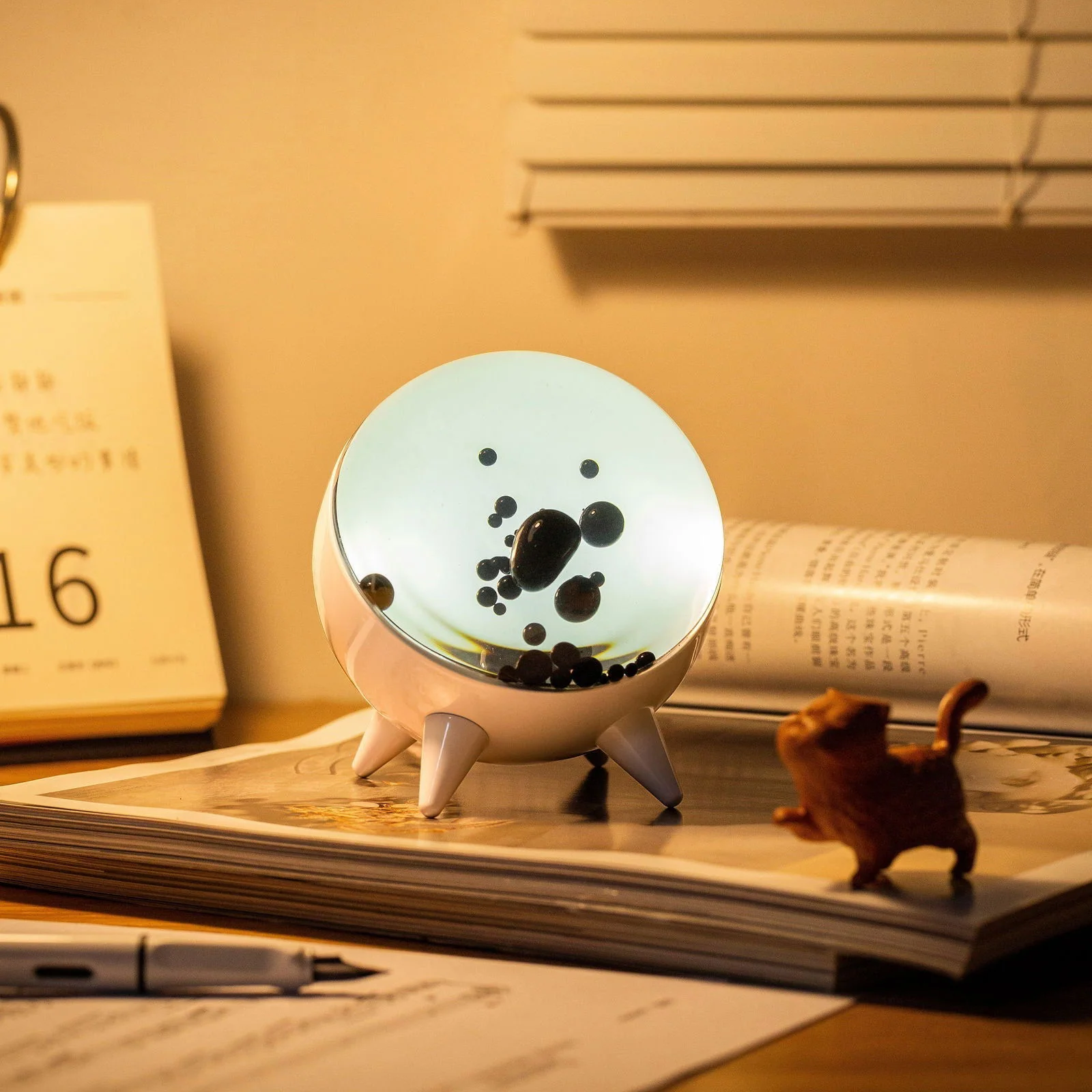 Muziek-Reactieve Ferrofluid Display - MagnePulse-Biały-Trend Polska