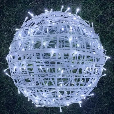Nastrojowa kula LED do wnętrz i na zewnątrz – Orbola-Biały-Trend Polska