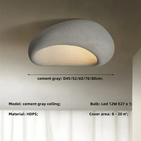 Naturalna lampa sufitowa Wabi Sabi - SereneAura-Ciemnoszary-3 wymienne światła-3 wymienne światła-Trend Polska