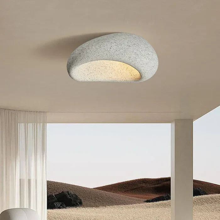 Naturalna lampa sufitowa Wabi Sabi - SereneAura-Jasnoszary-3 wymienne światła-3 wymienne światła-Trend Polska
