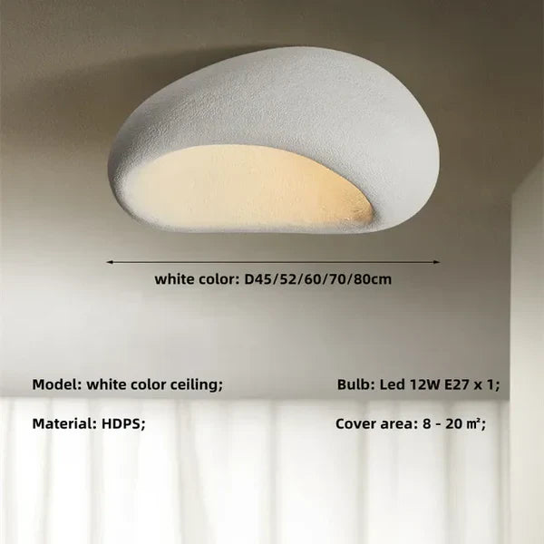 Naturalna lampa sufitowa Wabi Sabi - SereneAura-Biały-3 wymienne światła-3 wymienne światła-Trend Polska