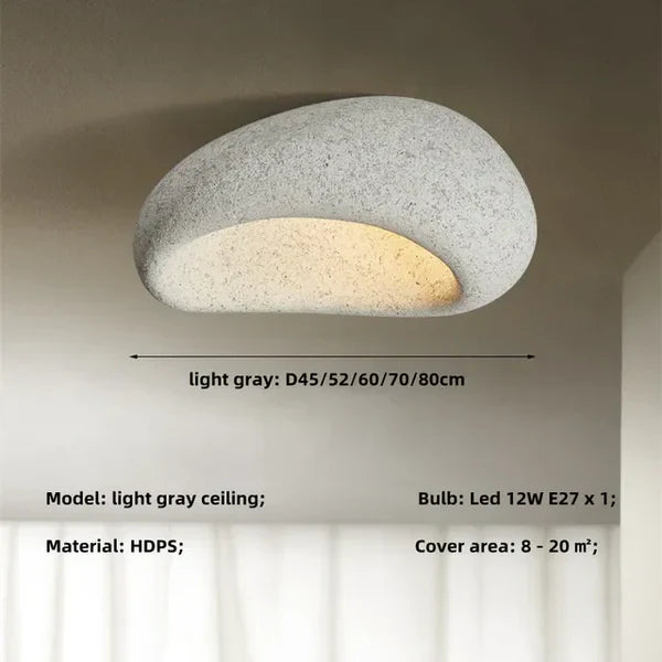 Naturalna lampa sufitowa Wabi Sabi - SereneAura-Biały-3 wymienne światła-3 wymienne światła-Trend Polska