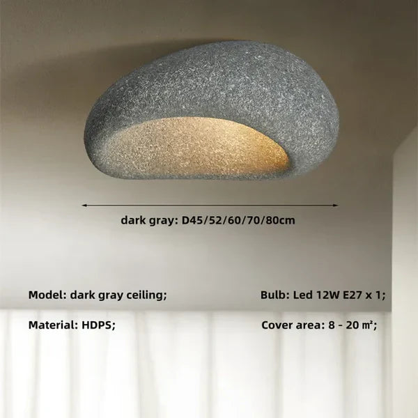 Naturalna lampa sufitowa Wabi Sabi - SereneAura-Biały-3 wymienne światła-3 wymienne światła-Trend Polska