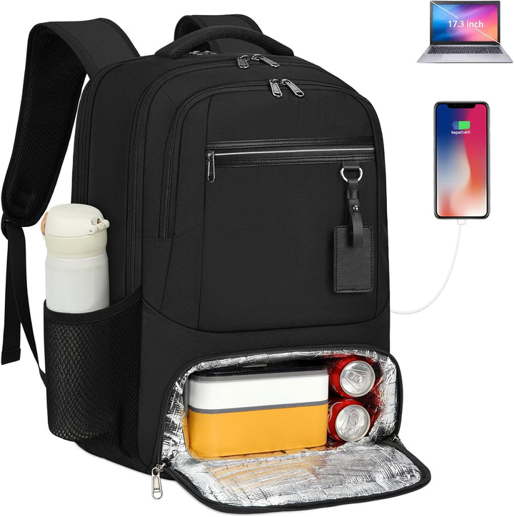 Wodoodporny plecak na laptopa i lunch z portem USB – plecak podróżny z wieloma przegrodami