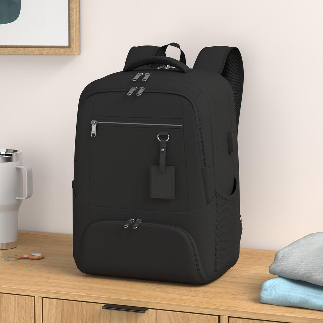 Wodoodporny plecak na laptopa i lunch z portem USB – plecak podróżny z wieloma przegrodami