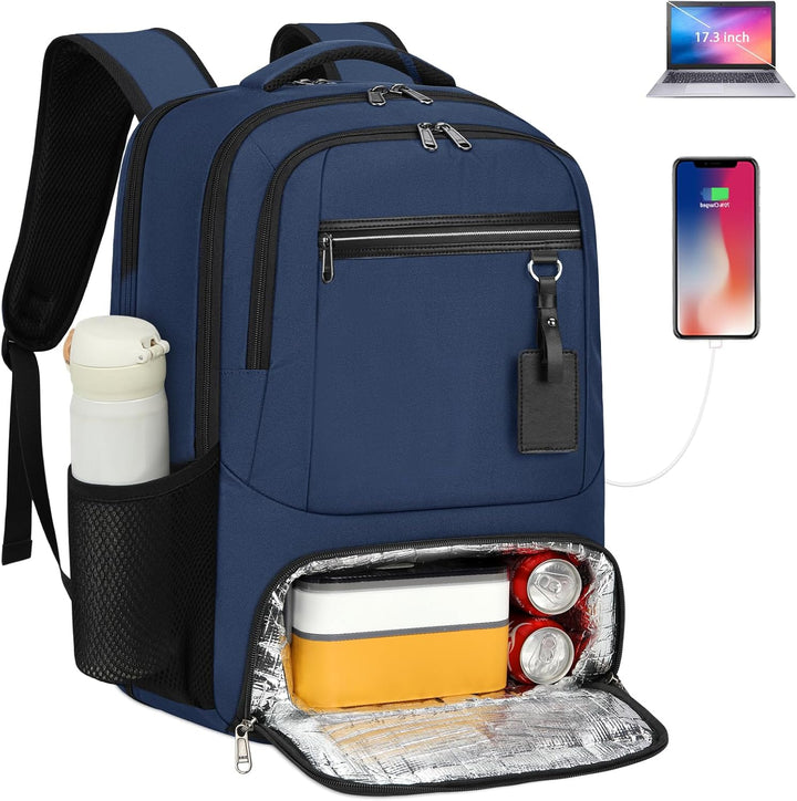 Wodoodporny plecak na laptopa i lunch z portem USB – plecak podróżny z wieloma przegrodami