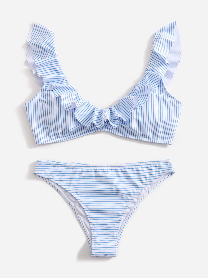 Niebiesko-Biała Pasiaste Bikini - Lina-XS-Trend Polska