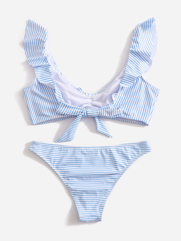 Niebiesko-Biała Pasiaste Bikini - Lina-XS-Trend Polska