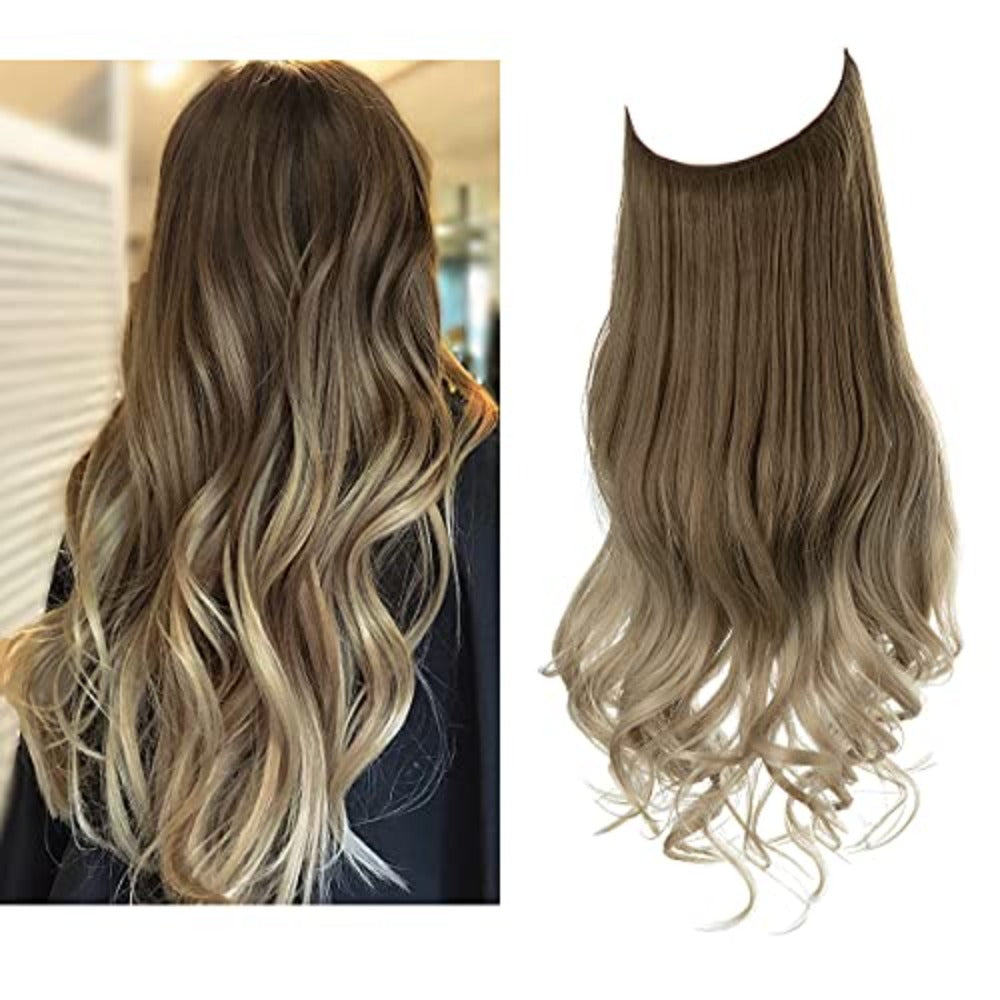Niewidoczne przedłużenia włosów - Veloura-Brąz przechodzący w popielaty blond-35 CM-Trend Polska