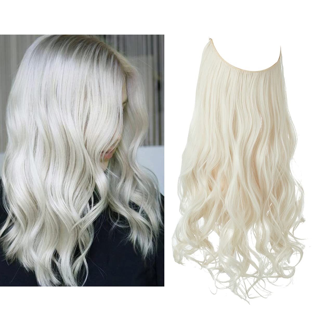 Niewidoczne przedłużenia włosów - Veloura-Platynowy blond-35 CM-Trend Polska
