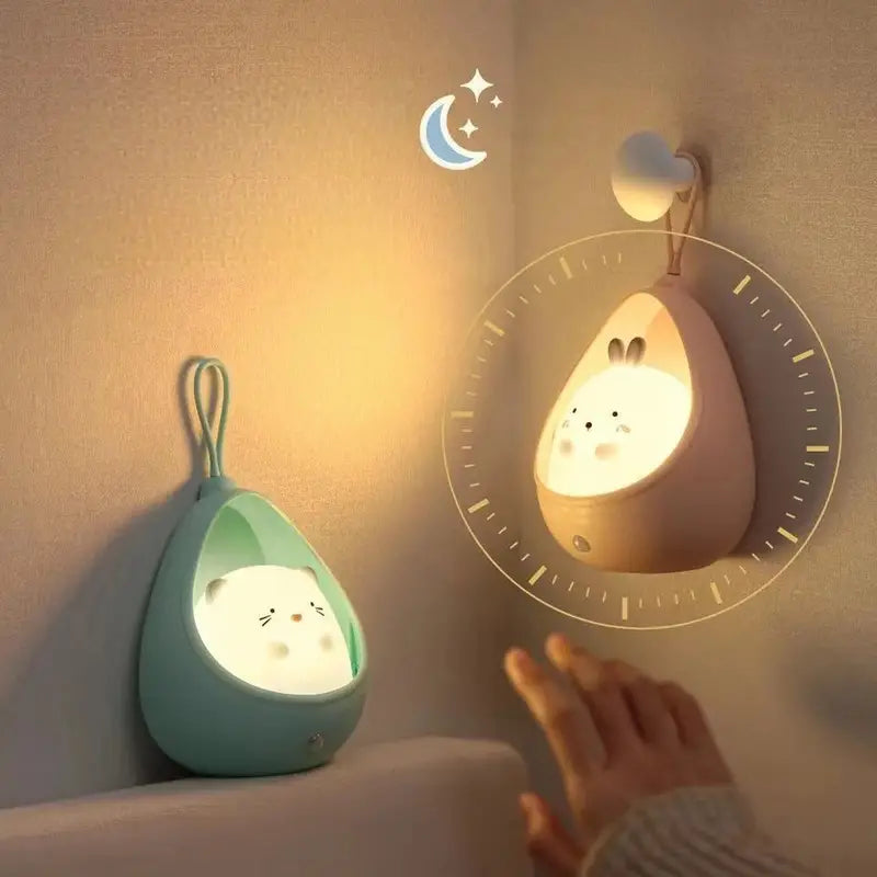 Nocna Lampa Zwierzęca - PurrLight-Różowy-Kotek-Trend Polska