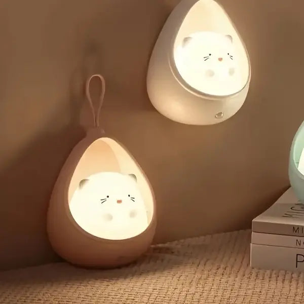 Nocna Lampa Zwierzęca - PurrLight-Różowy-Kotek-Trend Polska