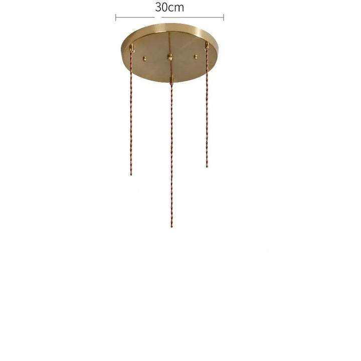 NORDIC DESIGN LED LAMPA WISZĄCA | KOLOROWE SZKŁO I MIEDŹ OŚWIETLENIE DO SYPIALNI, SALONU I BARU-Płyta sufitowa 3-głowicowa 1-Trend Polska