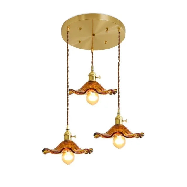NORDIC DESIGN LED LAMPA WISZĄCA | KOLOROWE SZKŁO I MIEDŹ OŚWIETLENIE DO SYPIALNI, SALONU I BARU-Szkło 5-Trend Polska