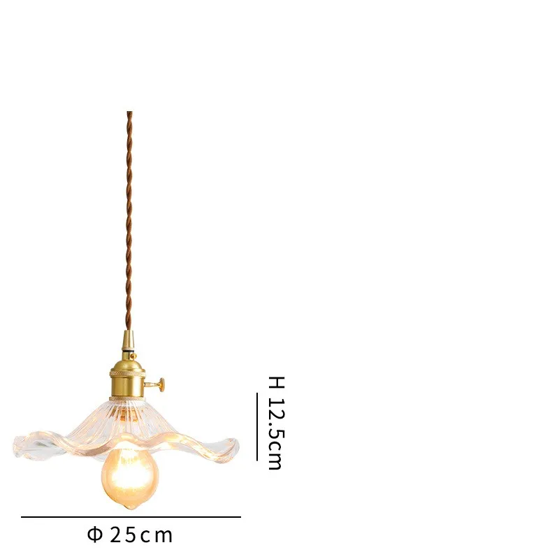 NORDIC DESIGN LED LAMPA WISZĄCA | KOLOROWE SZKŁO I MIEDŹ OŚWIETLENIE DO SYPIALNI, SALONU I BARU