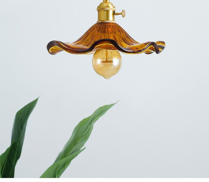 NORDIC DESIGN LED LAMPA WISZĄCA | KOLOROWE SZKŁO I MIEDŹ OŚWIETLENIE DO SYPIALNI, SALONU I BARU