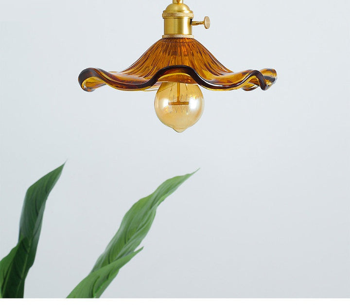 NORDIC DESIGN LED LAMPA WISZĄCA | KOLOROWE SZKŁO I MIEDŹ OŚWIETLENIE DO SYPIALNI, SALONU I BARU