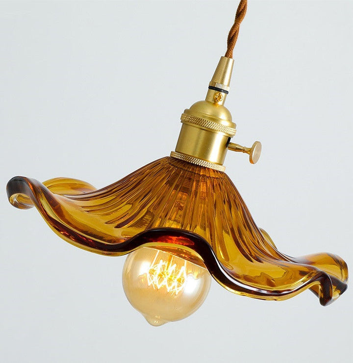 NORDIC DESIGN LED LAMPA WISZĄCA | KOLOROWE SZKŁO I MIEDŹ OŚWIETLENIE DO SYPIALNI, SALONU I BARU