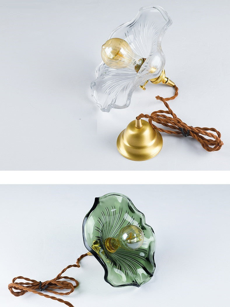 NORDIC DESIGN LED LAMPA WISZĄCA | KOLOROWE SZKŁO I MIEDŹ OŚWIETLENIE DO SYPIALNI, SALONU I BARU