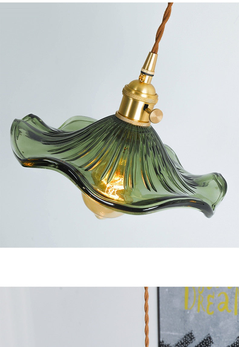NORDIC DESIGN LED LAMPA WISZĄCA | KOLOROWE SZKŁO I MIEDŹ OŚWIETLENIE DO SYPIALNI, SALONU I BARU