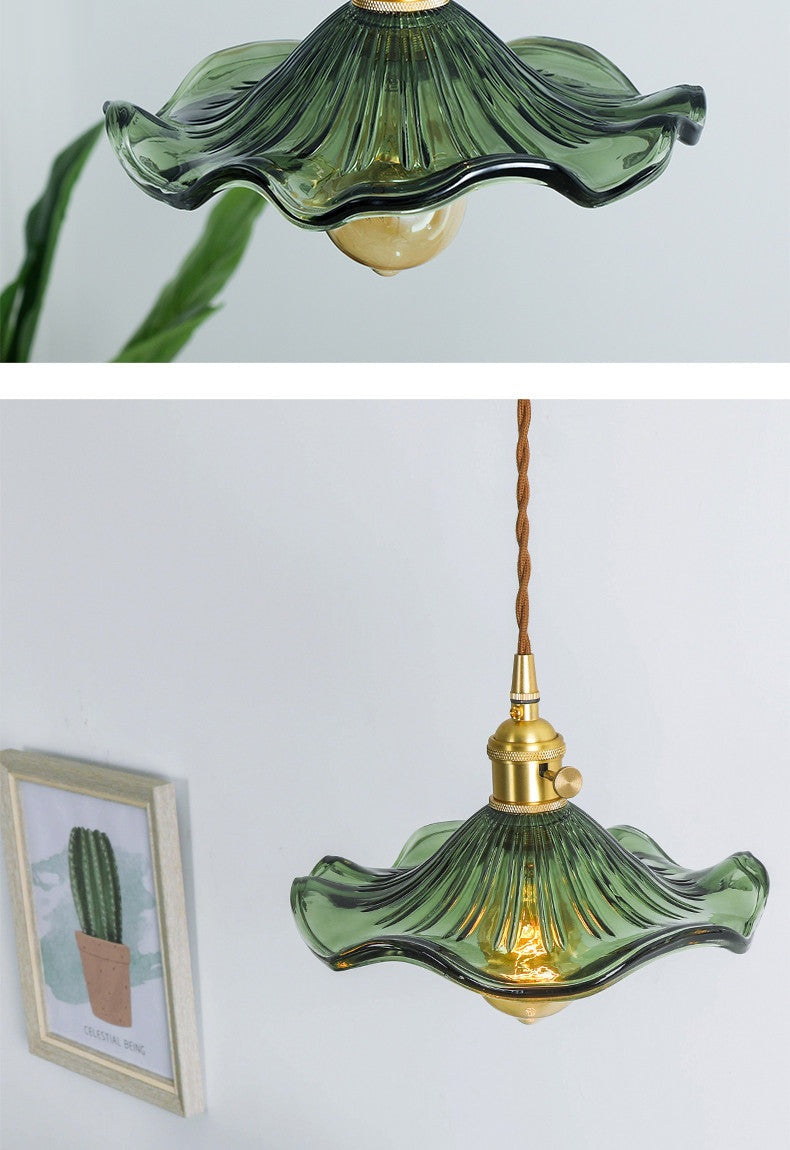 NORDIC DESIGN LED LAMPA WISZĄCA | KOLOROWE SZKŁO I MIEDŹ OŚWIETLENIE DO SYPIALNI, SALONU I BARU