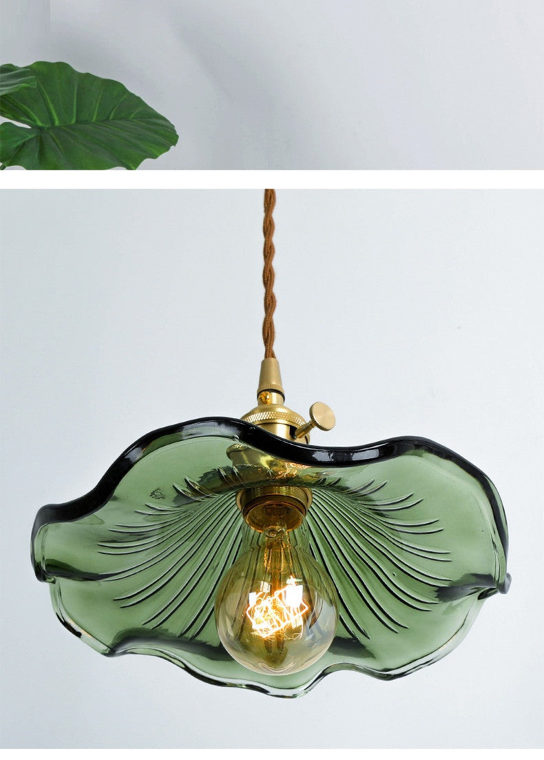 NORDIC DESIGN LED LAMPA WISZĄCA | KOLOROWE SZKŁO I MIEDŹ OŚWIETLENIE DO SYPIALNI, SALONU I BARU