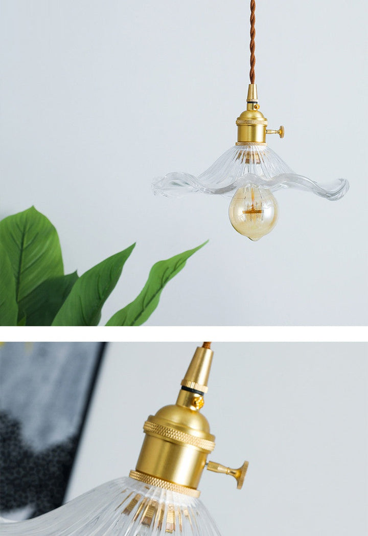 NORDIC DESIGN LED LAMPA WISZĄCA | KOLOROWE SZKŁO I MIEDŹ OŚWIETLENIE DO SYPIALNI, SALONU I BARU