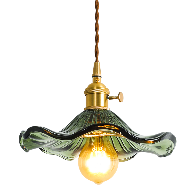 NORDIC DESIGN LED LAMPA WISZĄCA | KOLOROWE SZKŁO I MIEDŹ OŚWIETLENIE DO SYPIALNI, SALONU I BARU