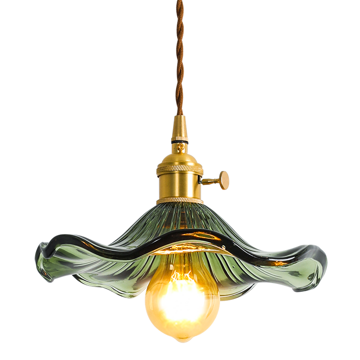 NORDIC DESIGN LED LAMPA WISZĄCA | KOLOROWE SZKŁO I MIEDŹ OŚWIETLENIE DO SYPIALNI, SALONU I BARU
